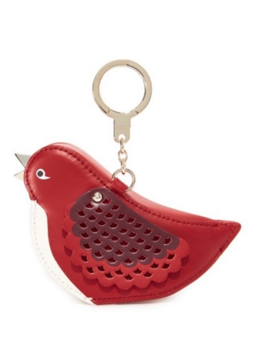 New Kate Spade oh La La leather bird key fob